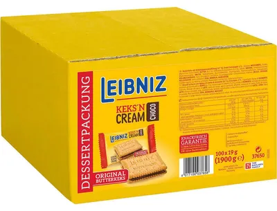 Zdjęcie produktu dla Leibniz herbatniki z kremem Choko 100 sztuk pakowane pojedynczo 1900g