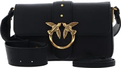 Produktbild von PINKO Umhängetasche Love One Mini Slouchy FL Nero - Antique Gold schwarz