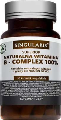 Productafbeelding van Natuurlijk vitamine B-complex. 100% natuurlijk complex van B-vitaminen, gewonnen uit boekweitzaad. 30 Singularis veganistische capsules