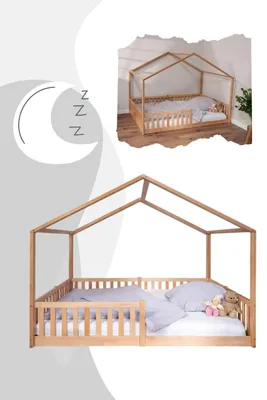 Produktbild von tiSsi® Hausbett / Bodenbett ENNO Gr. 90 x 200 cm, Tissi:Buche Natur