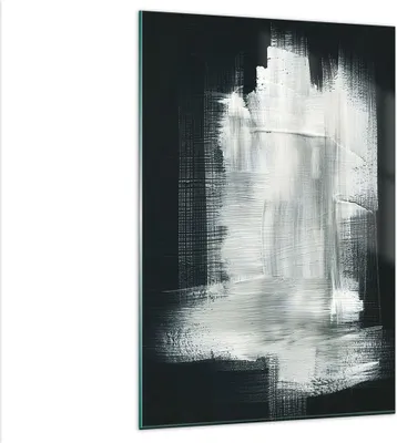 Produktbild von Bilder auf glas - Einteilig - Abstraktion Schwarz Weiß - 80x120cm - Glasbilder - Wandbilder - Bilder - zum Aufhängen bereit - Wanddekoration aus Glas - Glas Bilder - Wandbild auf Glas - GPA80x120-4173
