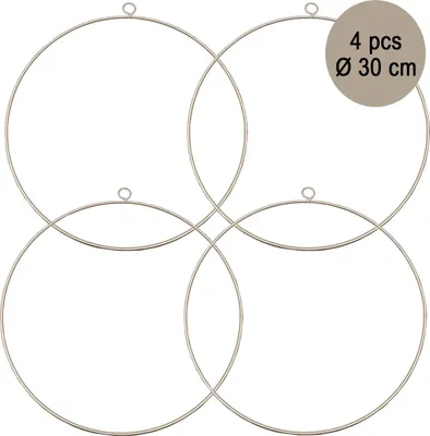 Produktbild von Metallring gold 30 cm 4 Stück für Traumfänger Makramee Hochzeit Deko
