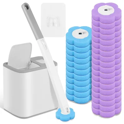 Image de Omgoods - Brosse de toilette jetable avec têtes de remplacement
