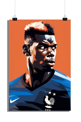 Produktbild von Paul Pogba Poster - Fußball Poster - Frankreich Trikot Poster - Weltmeisterschaft Poster - 51x71cm - Perfekt zum Einrahmen