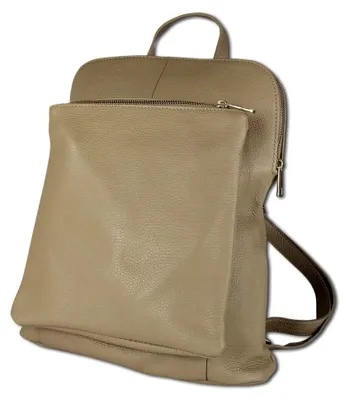 Produktbild von Damen Cityrucksack Leder Tasche Taupe beige Leder Cityrucksack