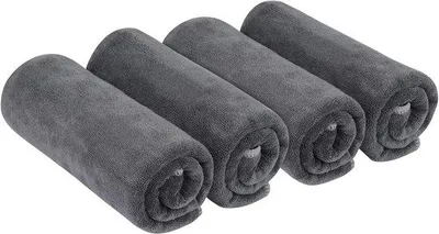 Produktbild von Famanu Mikrofaser Sporthandtücher Schnelltrocknend und Absorbierend - 3 Stück 40 cm x 80 cm, Schwarz
