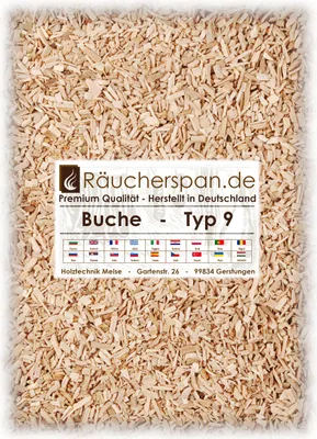 Produktbild von Räucherraspel von räucherspan.de - jetzt auch bei Kaufland - für Rauch-/Kaltrauchgenerator - Buche Typ 9, 5kg