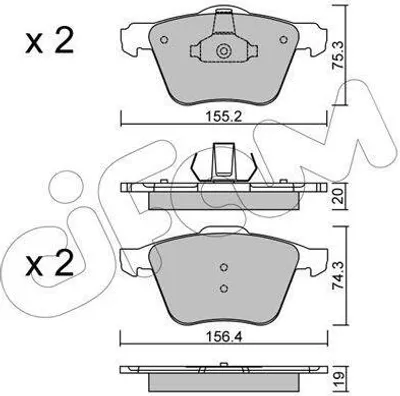 Produktbild von CIFAM Bremsbeläge Satz Vorne Bremsklötze für FORD MONDEO IV Turnier (BA7) 822-599-1