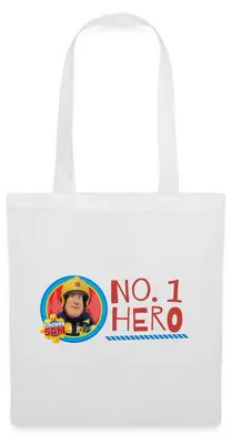 Produktbild von Spreadshirt Feuerwehrmann Sam™ No. 1 Hero Stoffbeutel, One size, Weiß