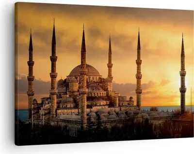 Produktbild von Bild auf Leinwand - Leinwandbild - Sonnenuntergang istanbul türkei reise - 70x50cm - Wand Bild - Wanddeko - Leinwanddruck - Bilder - Kunstdruck - Leinwand bilder - Wandkunst - AA70x50-2846