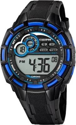 Produktbild von Calypso Armbanduhr Herrenuhr Digitaluhr Chrono schwarz / Blau 10 ATM K5625/2