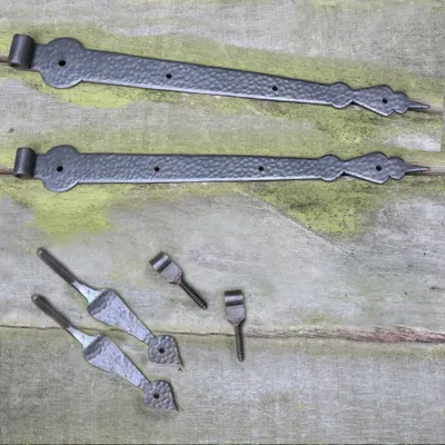Produktbild von Türbänder geschmiedet 2 Tor Scharniere Türbänder Türband + Aufhängung Tor 50 cm