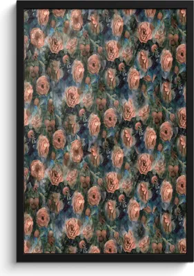 Produktbild von MuchoWow® MuchoWow® Gerahmtes Poster Rosen - Aquarell - Rosa 40x60 cm - Poster mit zchwarzem Bilderrahmen - Papierdruck - Wandbilder