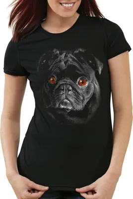 Produktbild von style3 Bronx T-Shirt Damen Hundegesicht Mops Hund, Größe:M