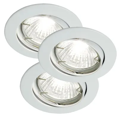 Produktbild von 3er Set Einbaulampe, Metall, silber, rund, D 8 cm