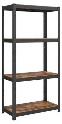 Produktbild von Industrielles Bücherregal, 5 Ebenen, Stahl und MDF, Vintage-Braun-Schwarz, 40 x 80 x 160 cm