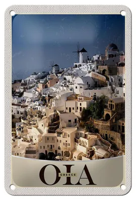 Produktbild von Blechschild Reise 12x18cm Oia Greece Insel Griechenland Urlaub Schild