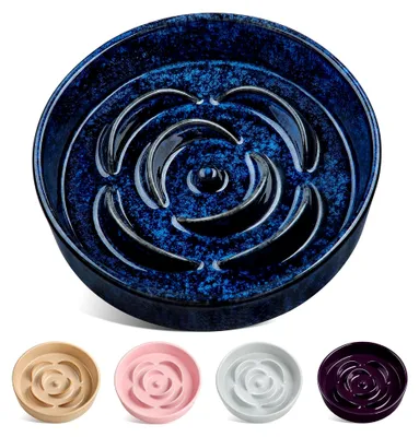 Produktbild von Keramischer Antischlingnapf für mittelgroße und große Hunde, Blau (21,6 cm)