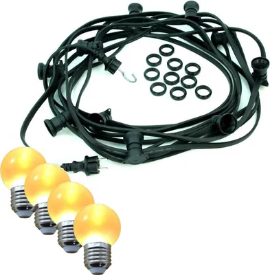 Illu-/Partylichterkette BLACKY 30m - Außenlichterkette schwarz - 30 ultra-warmweiße LED Kugeln