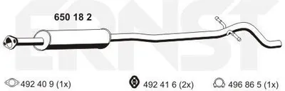 Produktbild von ERNST 650182 Mittelschalldämpfer Schalldämpfer für VOLVO V70 II (285)