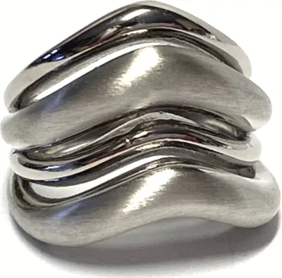 Produktbild von Ring 925 Silber rhodiniert matt glanz Bandring modern durchbrochen #61