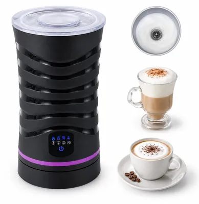Produktbild von Elektrischer Milchaufschäumer 4-in-1, warmer und kalter Milchschaum Maker mit Temperaturkontrolle, automatische Abschaltung für Cappuccino, Latte Macchiato und Kaffee