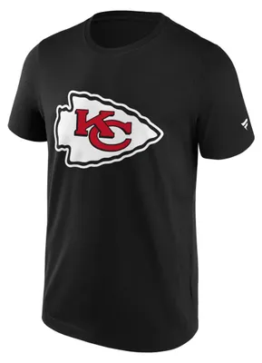 Produktbild von Kansas City Chiefs T-Shirt Primary Logo Fanatics, Offizieller Fanartikel, Schwarzes Shirt mit Arrowhead-Logo, 100% Baumwolle