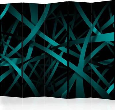 Produktbild von Akusticher Raumteiler Abstrakt Foto Paravent 225x172 cm beidseitig auf Vlies-Leinwand bedruckt Akustikschaum Trennwand Spanische Wand Sichtschutz Home Office geometrische Muster f-A-0816-z-c