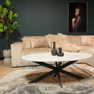 Produktbild von Couchtisch Faye | Oval | Weißer Marmor