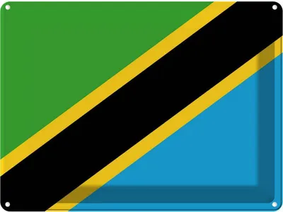 Produktbild von vianmo Blechschild 30x40 cm Tansanias Tanzania Flagge Fahne Wappen