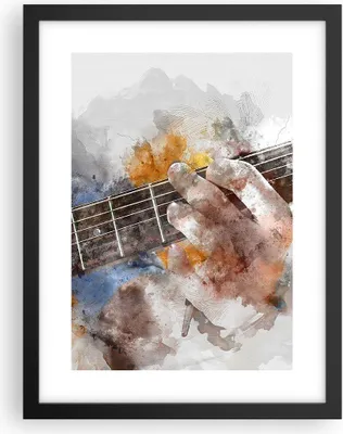 Produktbild von Gerahmtes Poster - Schwarzer Rahmen - Gitarre Musik - 30x40 cm - Wand Bild - Wanddeko - Wandbilder - Kunstposter - Wandposter - Bilderrahmen - Bilder - Kunstdruck - Wandbild - P2BPA30x40-3448