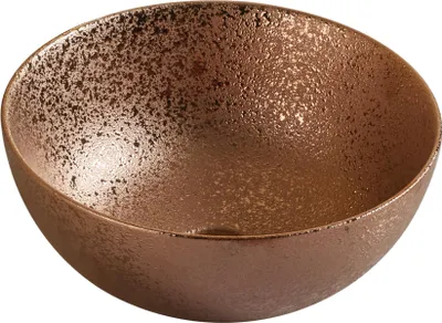 Produktbild von sanicomfort Aufsatzwaschtisch OSIRIS 35,8 x 35,8 cm – rundes Waschbecken ohne Überlauf – Keramik Waschschale in rose gold, modernes Design für Bad & Gäste-WC