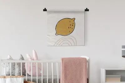 Produktbild von MuchoWow® Wandteppich Wandbehang Sommer - Zitrone - Gelb 60x60 cm Tapisserie Dekoration Wandtuch - Dekorationen - Wand Decke