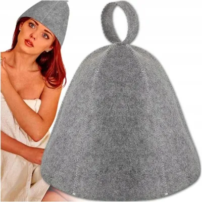 Obrázek produktu pro Šedá plstěná čepice do sauny, univerzální unisex, zvonový tvar