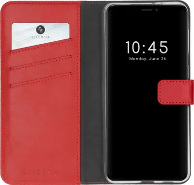 Produktbild von iPhone 13 Mini Hülle - Echtleder - Selencia Klapphülle - Rot
