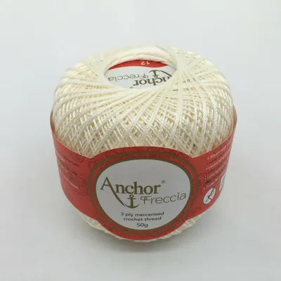Obrázok produktu pre Anchor Freccia veľkosť 12 4771012-06650 biela Háčkovacia niť, 100 % bavlna