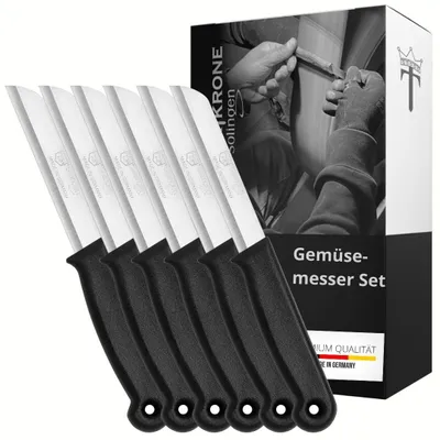 Schälmesser-Set 6-teilig, 8,5 cm Klinge, rostfreier Stahl