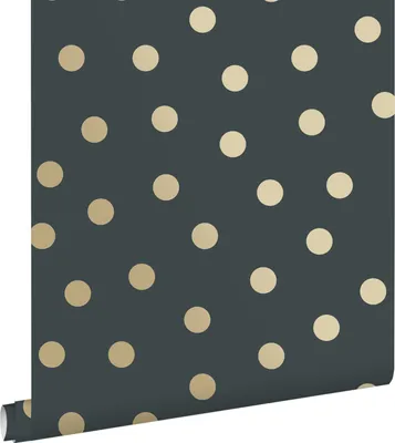 Immagine prodotto di ESTAhome carta da parati puntini blu grigrio e oro 53 cm x 10.05 m
