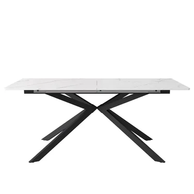 Produktbild von MODFU Esstisch 150/180x70x76cm automatisch ausziehbarer Esstisch, Schwarz und Weiß
