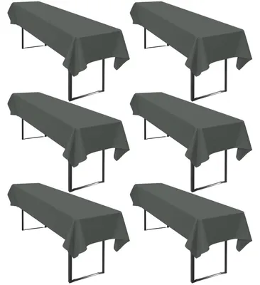 Produktbild von Tischdecke Bierzeltgarnitur 6 Stück 110 x 260 cm Dunkelgrau Polyester