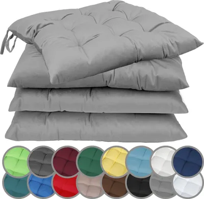 Produktbild von Sitzkissen Silber grau 40 X 40 + 4 CM (4er Pack)