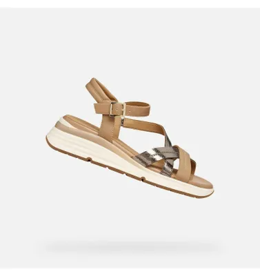 Produktbild von Geox Hellbraune Damensandalen Elowynne 36