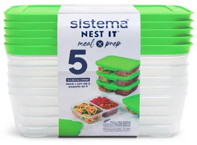 Obrázek produktu pro Sistema Plastics Sistema 59165 - Nádoba - obdélníková - 0,87 l - zelená - průhledná - plast - Nový Zéland