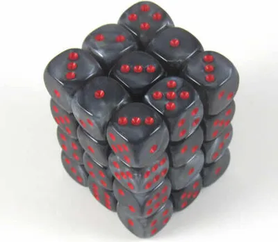 Obrázok produktu pre Kocka Chessex 12 mm D6: zamatová čierna/červená