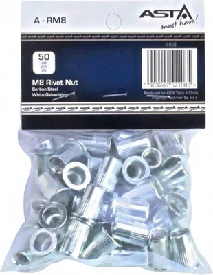 Produktbild von Nietmuttern mit Flachkopf in M8 50 Stück