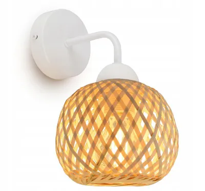 Produktbild von Luxolar Wandleuchte im Boho-Stil E27 60W – mit handgeflochtenem Bambusschirm