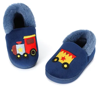 Produktbild von LACOFIA Kinder Jungen Winter Hausschuhe Kleinkinder Warm Plüsch Pantoffel Karika