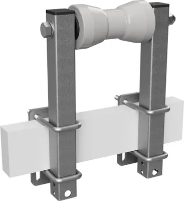 Image de Rouleau de quille en polyuréthane avec supports aide à la mise à l'eau des remorques de bateaux galvanisé SUPROD, B=160, L=350 mm, gris