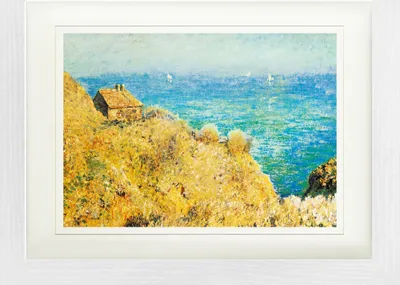 Obrázok produktu pre Claude Monet Zarámovaný obraz s jemným paspartou | Nástenné umenie | V ráme - Dom colníka vo Varengeville, 1882 (30 x 40 cm)