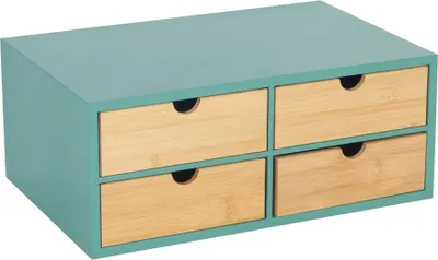 Produktbild von Schreibtisch-Organizer mit 4 Bambusschubladen